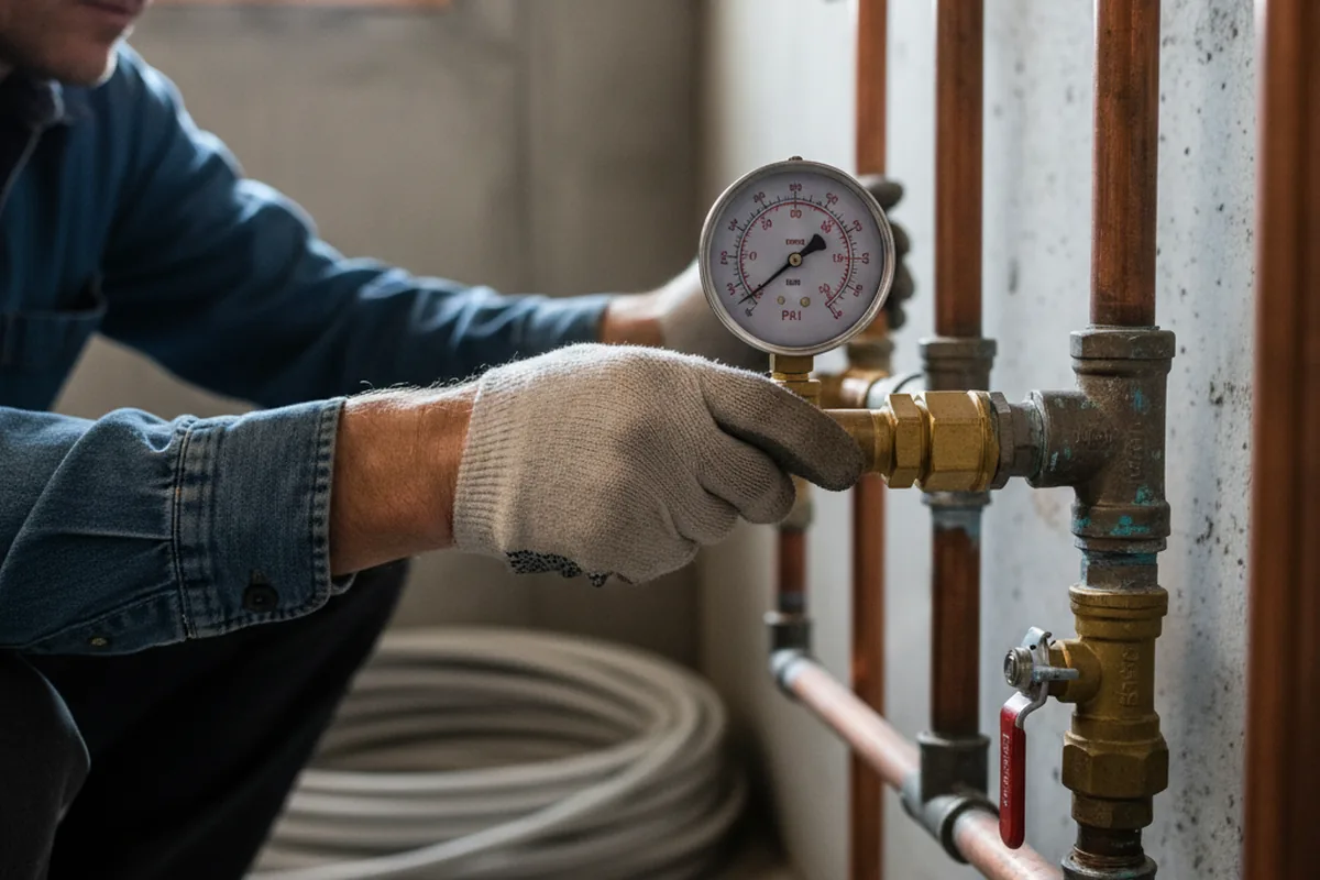 Pressure testing a repaired line during Water Line Repair in Whitestone